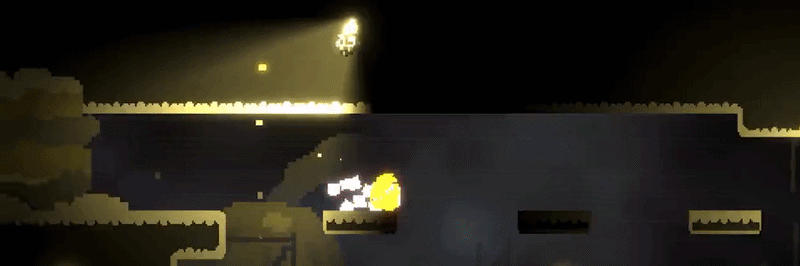 Egbert dashes across dark platforms beneath a hanging lantern